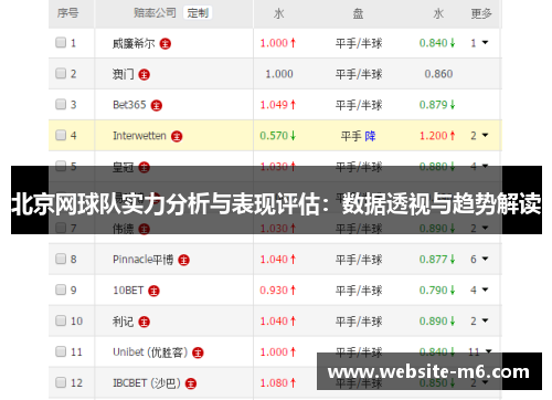 北京网球队实力分析与表现评估：数据透视与趋势解读